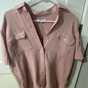 Madewell Pink Button-Up Women's Top (NWT)